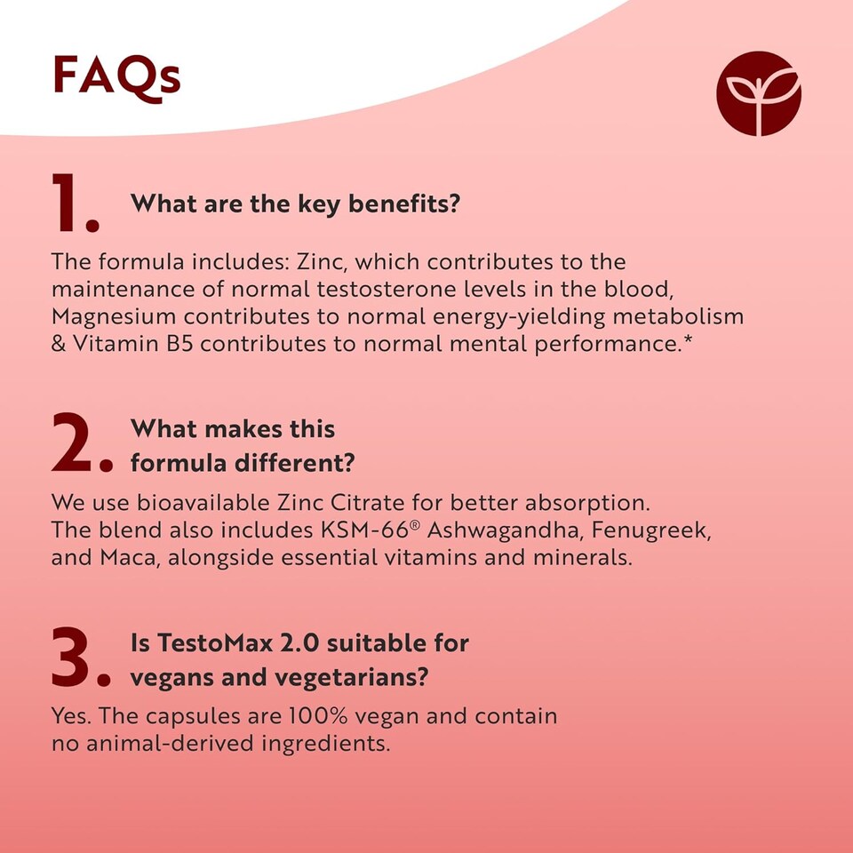 image 1 of Nutravita Test Booster for Men - 1450mg Testosterone Supplement - TESTOMAX 2.0 Incl. Ashwagandha KSM 66, CoQ10, Maca Root - 210 Vegan Capsules