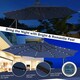 image 8 of COSTWAY 10FT Cantilever Parasol Patio Offset Umbrella LED Lights Blue