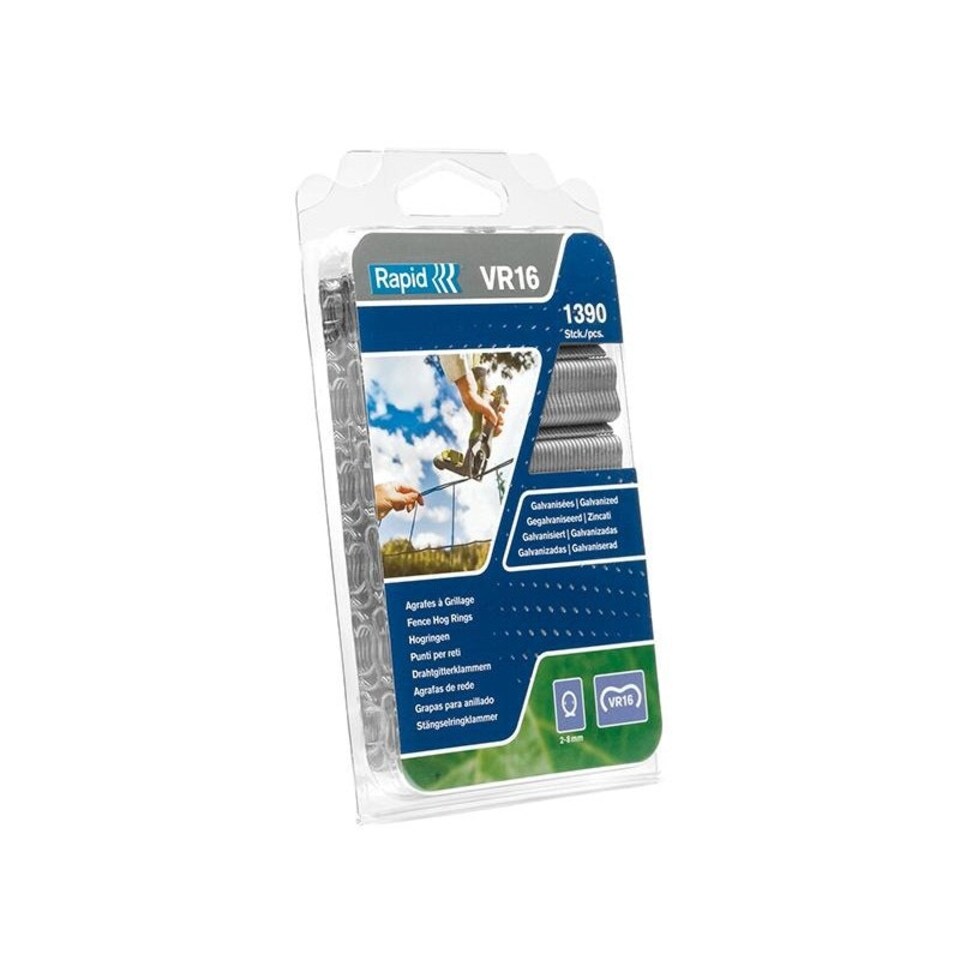 Rapid Vr22 Hog Rings - Multi Colour - Galvanised, Pack of 1100
