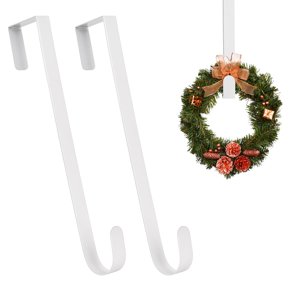 image 1 of Trimming Shop 12.5 Inch Strong Metal Wreath Door Hangers - Pack of 2