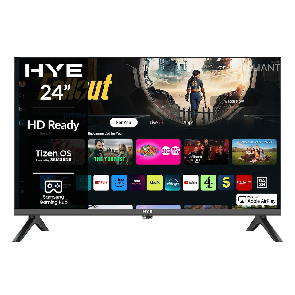 image 1 of HYE 24" Inch HD Ready Tizen OS WiFi Frameless Smart TV 12V - Suitable for Caravans, Trucks & Boats - 24HDS1508