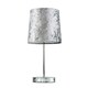 image 3 of ValueLights Polished Chrome Table Lamp with a Silver Grey Velvet Shade - Complete with a 4w LED Bulb 3000K Warm White