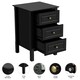 image 4 of Yaheetech Modern Style Side Table with 3 Spacious Drawers Black