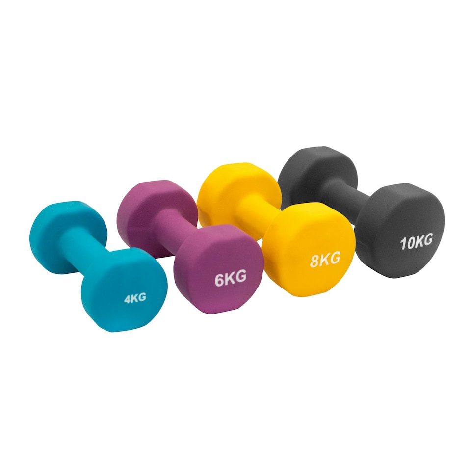 image 1 of Neoprene Dumbbells Set with Rack