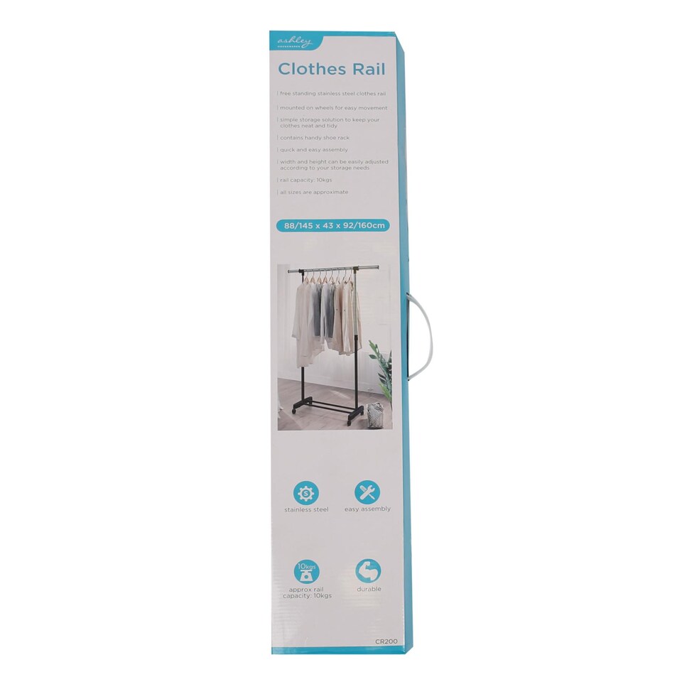 image 1 of Ashley Adjustable Clothes Rail - Black | Black | Black