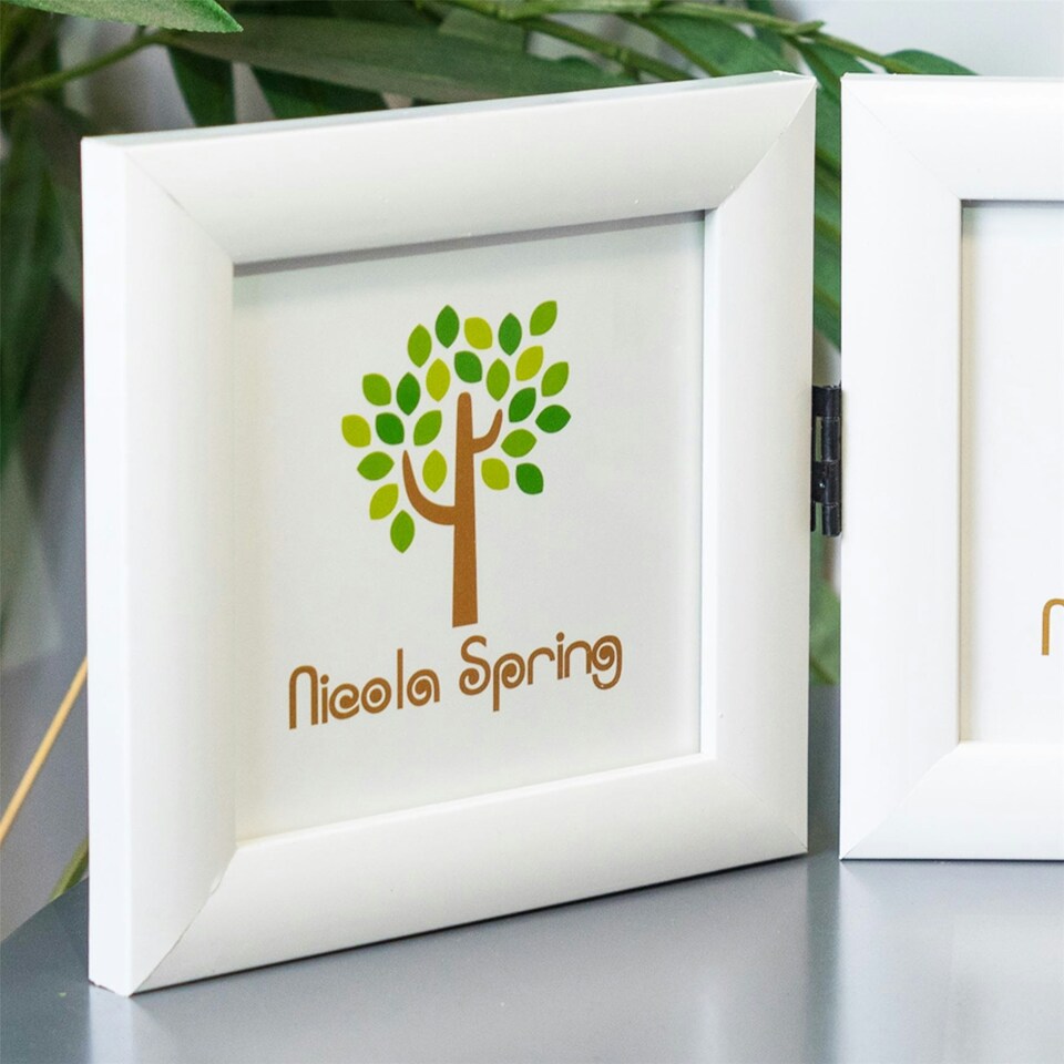 image 1 of Nicola Spring Folding 2 Photo Frame - 4 x 4'' - White