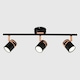 image 3 of ValueLights Modern Matte Black And Copper 3 Way Adjustable Straight Bar Ceiling Spotlight