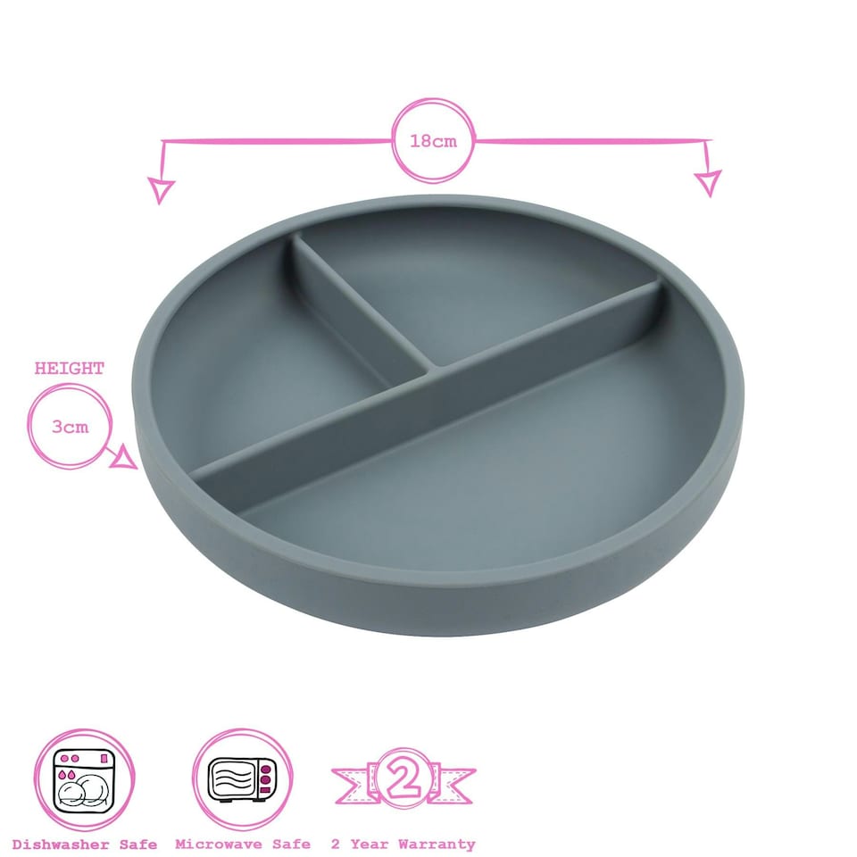 image 1 of Tiny Dining Baby Silicone Suction Plate, Fork & Spoon Set - Tradewinds