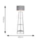image 2 of ValueLights Grey Wooden 3 Tier Floor Standard Lamp with Storage Shelves- Grey/Copper Shade + LED Bulb
