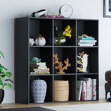 Vida Designs Durham 3x3 Cube Storage Bookcase Display Unit, Black