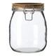 image 1 of Interiors By Premier Stylish Glass Storage Jar with Wooden Lid 1500 ml, Durable Glass Jar With Lid, Airtight Storage Jar