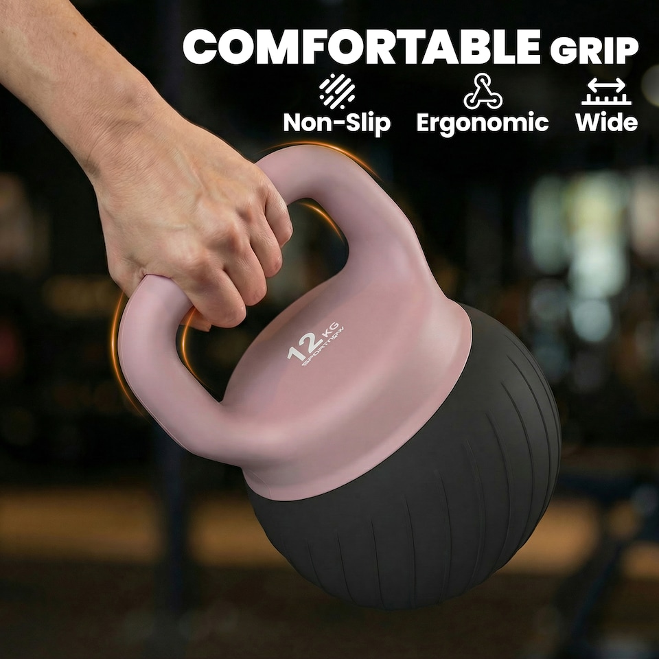 image 1 of SPORTNOW Soft Kettlebell, 12kg Kettle Bell with Anti-Slip Grip for Home Gym | Brown | Coffee | 12