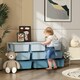 image 2 of HOMCOM Kids Storage Units with Drawers 3 Tier Chest Dresser Tower Blue | 113 x 37 x 56.5 cm