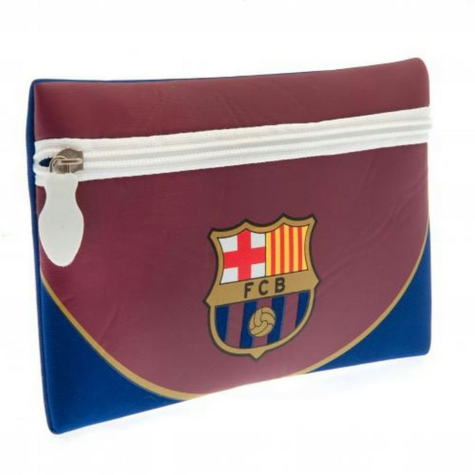 image 1 of FC Barcelona Crest Pencil Case - Maroon/Blue - One Size