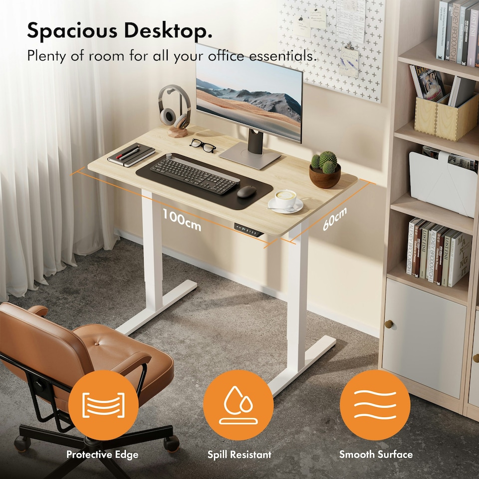 image 1 of VonHaus Adjustable Electric Standing Desk with USB-C charging