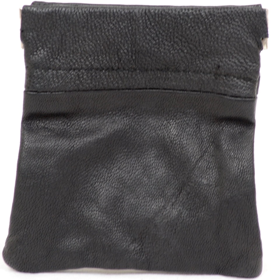 image 1 of Lorenz Real Leather Snap Closure Money Purse Wallet Pouch | Black | Black