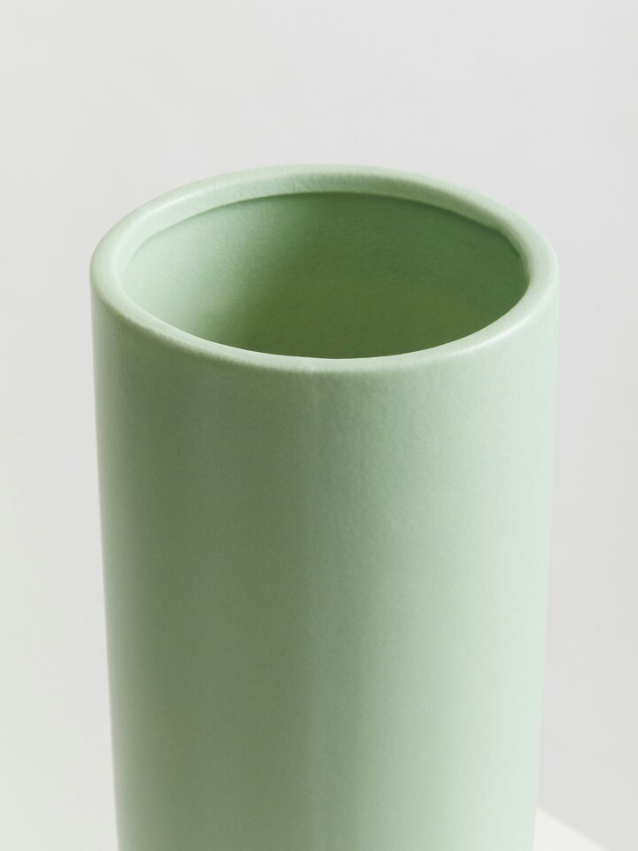 image 1 of Orsina Sturdy Ceramic Design Sage Green Vase, Spacious Flower Ceramic Vase, Lightweight Vase For Artificial Flowers
