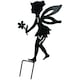 image 6 of Set of 4 Small Black Fairy Silhouettes With Stake Garden Deco Ornament