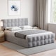 image 1 of Vida Designs Valentina 5ft King Size Ottoman Bed Storage Fabric Upholstered, Light Grey Velvet, 150 x 200cm