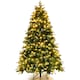 image 2 of COSTWAY 7FT Pre-lit Artificial Christmas Tree w/ 450 LED Lights Green