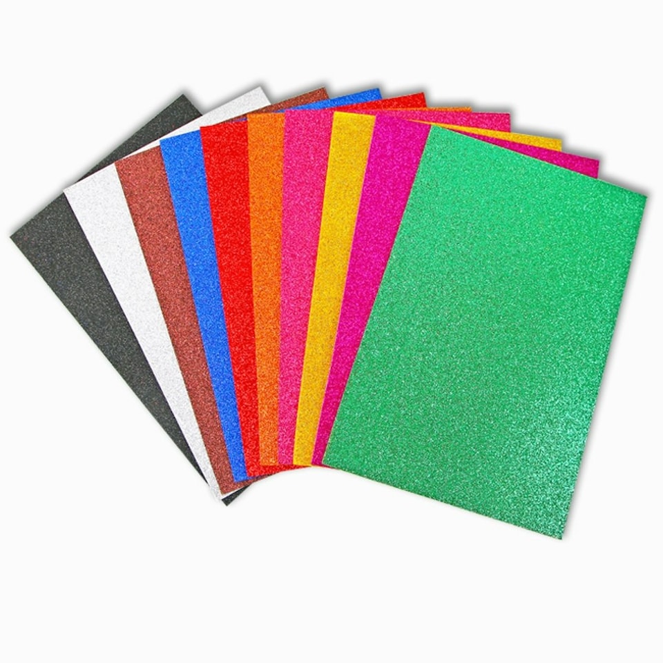 image 1 of Pack of 10 20 x 30cm Glitter Eva Sponge Paper