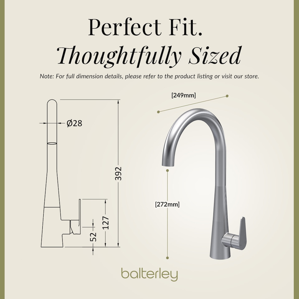 image 1 of Situla Kitchen Mono Mixer Tap Single Lever Brushed Nickel 398mm | Silver | Brushed Nickel | 1