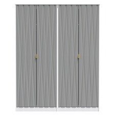 Dallas Tall 4 Door Wardrobe in Shadow Matt & White Matt (Ready Assembled) | Grey | Shadow Matt & White Matt