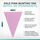 image 2 of Pale Pink Party Bunting 10m with 20 Pennants