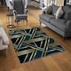 image 2 of Gold & Teal Geometric Pattern (Rug) Gold | Large: 140x200cm