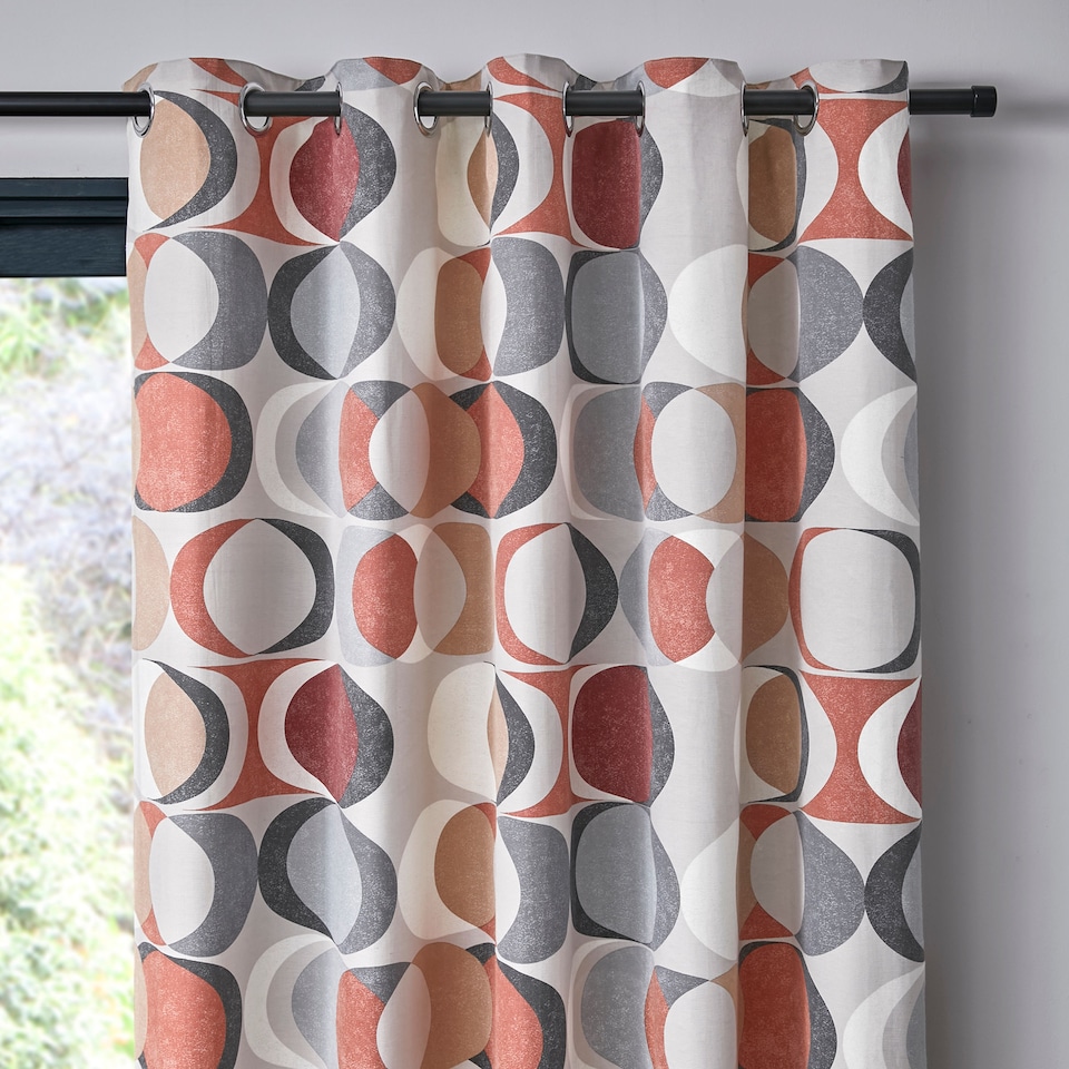 image 1 of Fusion Sander Eyelet Curtains Spice