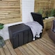 image 3 of Black 115cm x 55cm x 60cm Butterfly Opening Top 300 Litre Large Garden Storage Box Weatherproof with Padlock Hole Black
