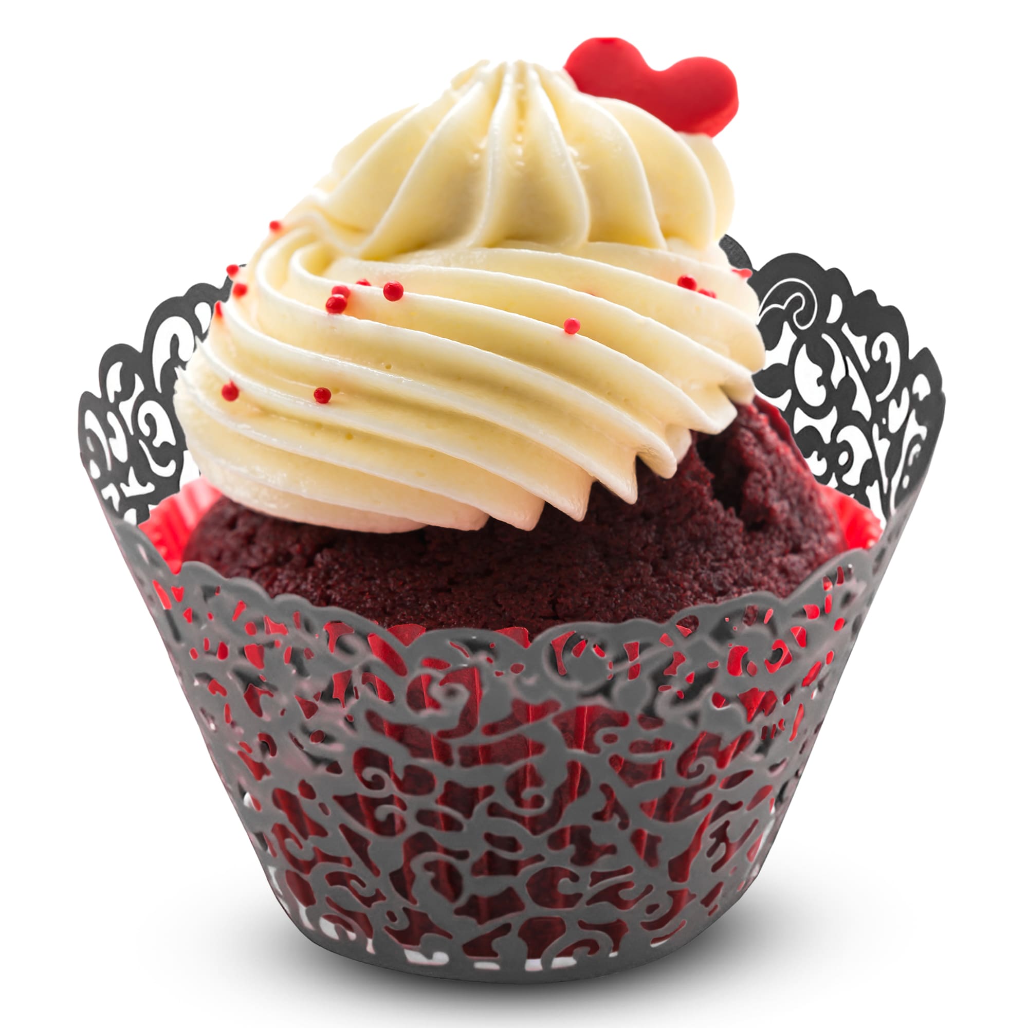 Cupcake Wrappers Laser Cut Floral Design Paper Cup Holders - 25pcs