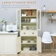 image 4 of HOMCOM Kitchen Cupboard, 5-Tier Storage Cabinet w/ Shelves, Cream