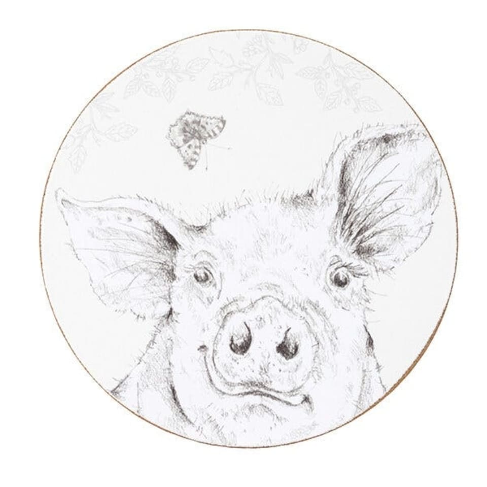 image 1 of English Tableware Company Fieldview Farm Set of 4 Round Coasters