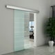image 2 of HOMCOM 90cm Sliding Glass Door Set Frosted Stripe w/ Handle Living Room Office 