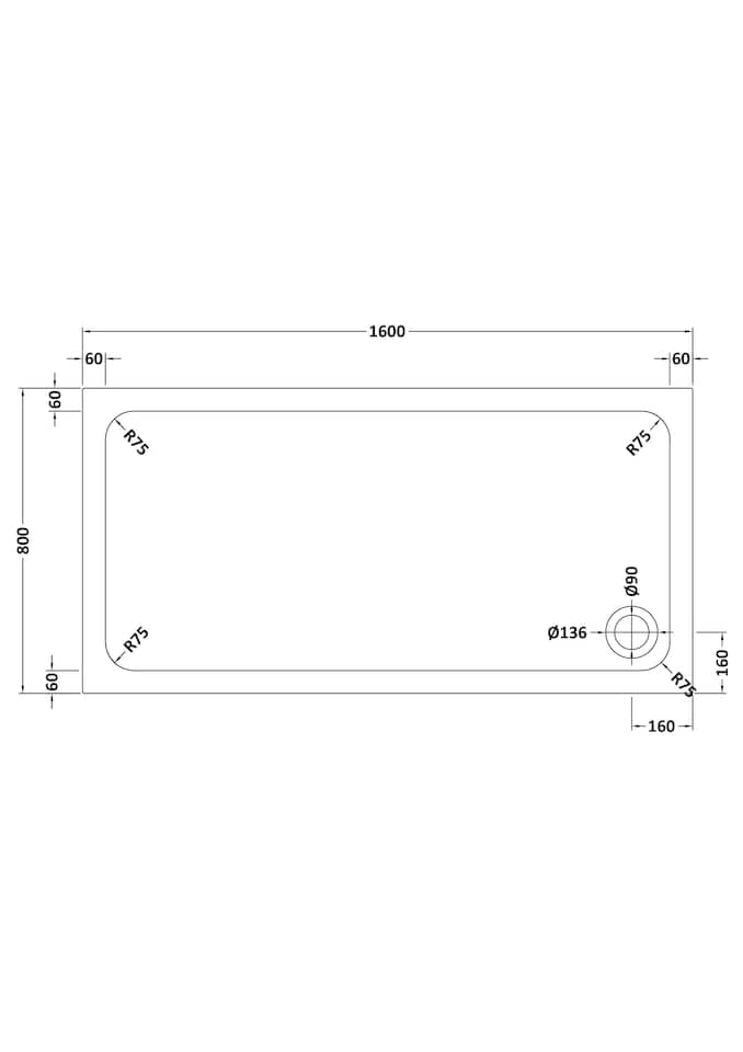 image 1 of Balterley Stone Tray 1600x800 - Slate