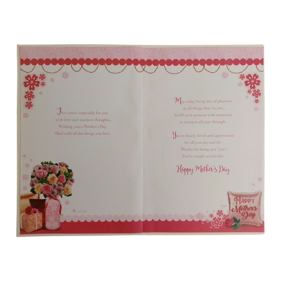 image 1 of To My Wife Lovely Pink Colour Window Design Mother's Day Card