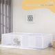 image 6 of PawHut Wooden Dog Pen Pet Playpen 7 Panels Puppy Pen for Indoors - White