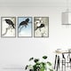 image 3 of Set of 3 Ohara Koson Crows Black White Blue Japanese A4 Wall Art Prints | Multi