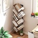 image 7 of HOMCOM 9-Tier Tree Bookshelf, Industrial Free Standing Bookcase with Steel Frame, Display Storage Unit for CDs, DVDs, Albums, Living Room, Bedroom, Home Office, Study, Rustic Brown | Brown