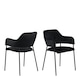image 1 of Lima Dining Chair with Armrest in Black Set of 2