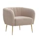image 1 of Ronan Boucle Fabric Accent Chair - Light Brown