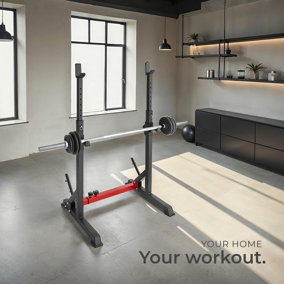 image 1 of Squat Rack Apollo - height and width adjustable, with weight holders