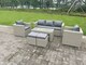 image 1 of Fimous Wicker Rattan Garden Furniture Sofa Sets Outdoor Patio Coffee Table With Stools light grey