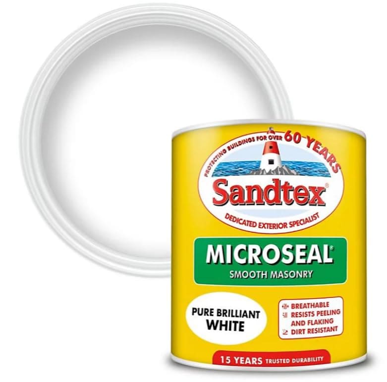 Sandtex 15 Year Microseal Smooth Masonry - Brilliant White - 1l
