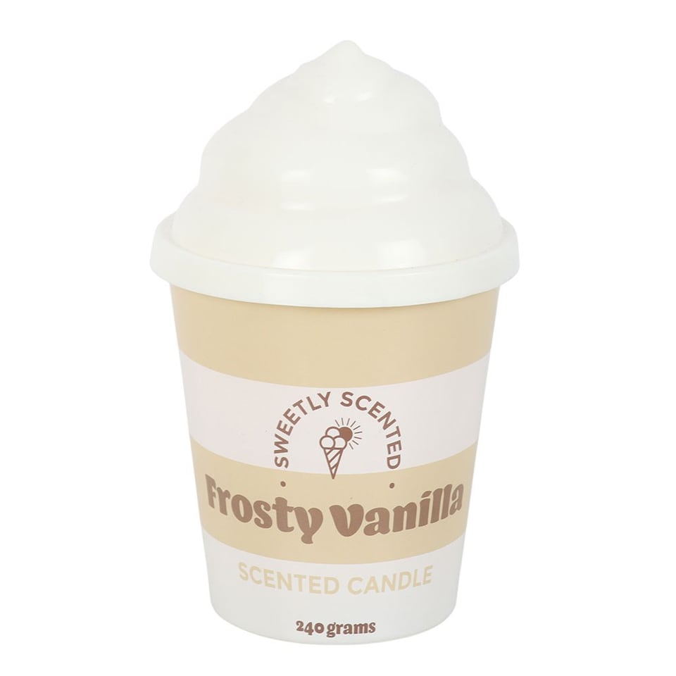image 1 of Something Different Frosty Vanilla Ice Cream Scented Candle | White | White/Cream | 1
