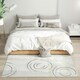 image 2 of HOMCOM Swirl Pattern Washable Rug, Allergy-Friendly Floor Carpet, Cream Cream