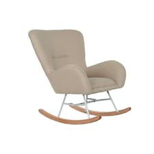 Rocking Chair Home ESPRIT White Polyester Metal 74 X 90 X 95 cm White