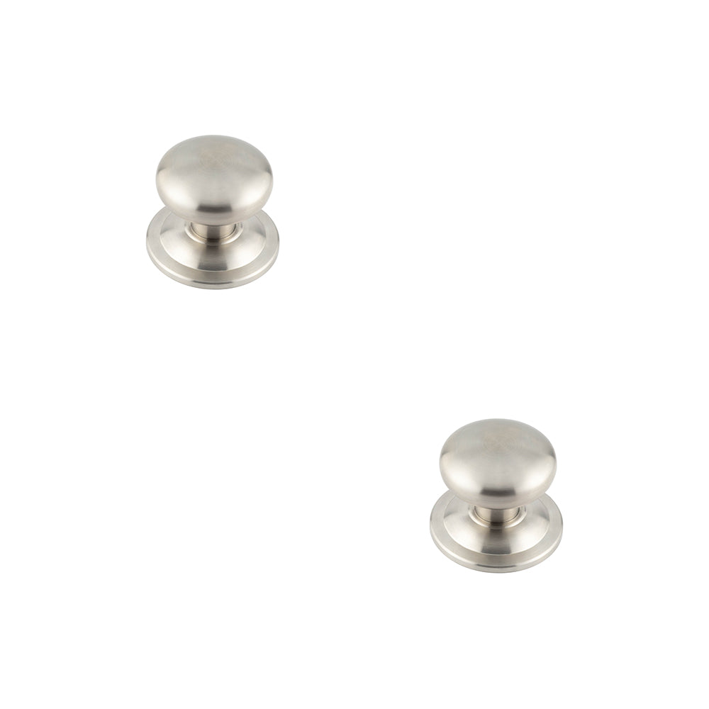 2 PACK Premium Satin Stainless Steel Centre Door Knob 70mm - Durable and Stylish Design - External Front Door Knob