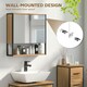 image 8 of HOMCOM Industrial Bathroom Cabinet with 2 Mirrored Doors Open Shelf Brown
